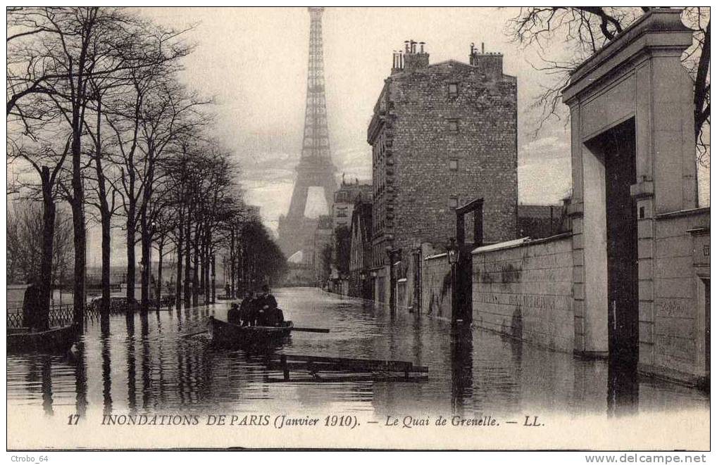 CPA PARIS 75 - Inondations De Paris Le Quai De Grenelle - Arrondissement: 15