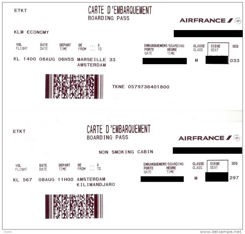 2 Cartes D'embarquement. (Voir Commentaires) - Welt