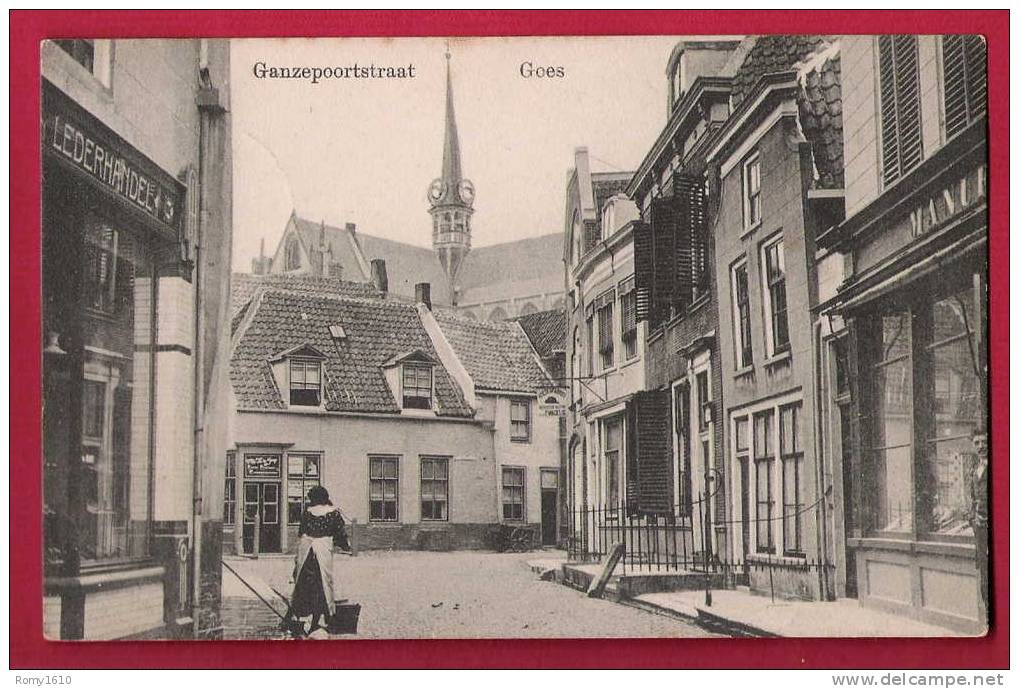 GOES.- Ganzepoortstraat. Très Belle Carte.  2 Scans. - Goes