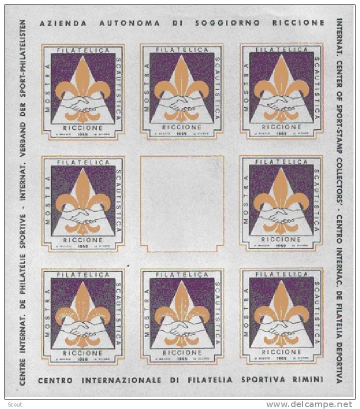 ITALIA - ITALIE - ITALY - 1969 - MOSTRA FILATELICA SCOUT RICCIONE - CHIUDILETTERA, LABEL NON DENTELLATO ** - Ungebraucht