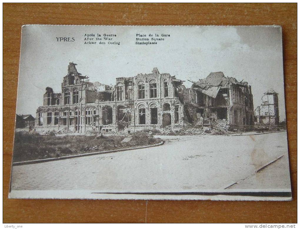 YPRES - Achter Den Oorlog / Après La Guerre / After The War - La Gare / STATION / Anno 1919 ( Zie Foto Details ) !! - Ieper