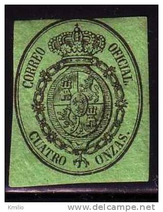 Edifil 37* Servicio Oficial 4 Onzas De 1855 Nuevo Catalogo 5,5 Eur - Postfris – Scharnier