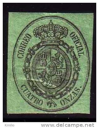 Edifil 37* Servicio Oficial 4 Onzas De 1855 Nuevo Catalogo 5,5 Eur - Unused Stamps