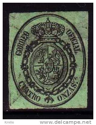Edifil 37 Servicio Oficial 4 Onzas De 1855 Usado Catalogo 6,5 Eur - Usati