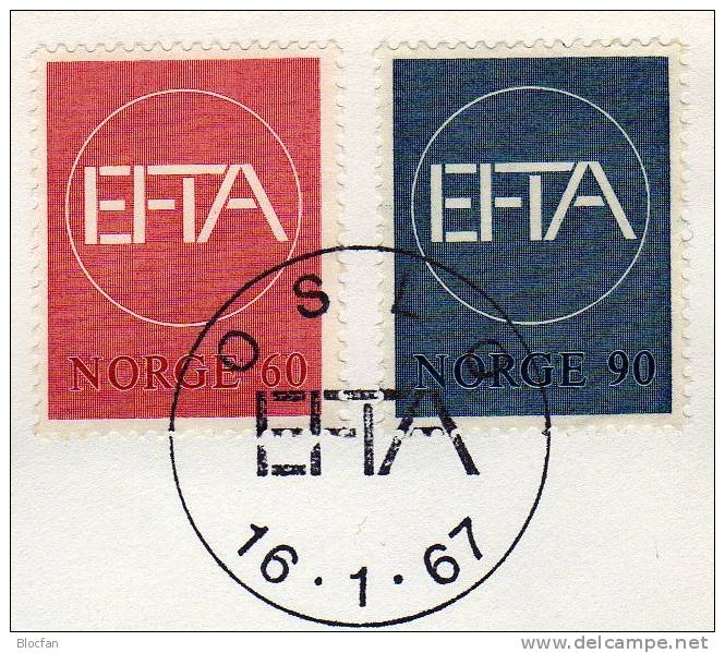 EFTA Freihandelszone 1967 Norwegen 551/2 Plus FDC O 5€ Aufhebung Zoll-Schranken CEPT Sympathie - Ausgabe - Brieven En Documenten