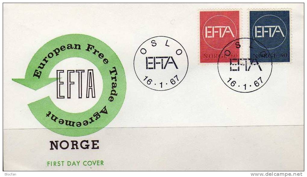 EFTA Freihandelszone 1967 Norwegen 551/2 Plus FDC O 5€ Aufhebung Zoll-Schranken CEPT Sympathie - Ausgabe - Lettres & Documents