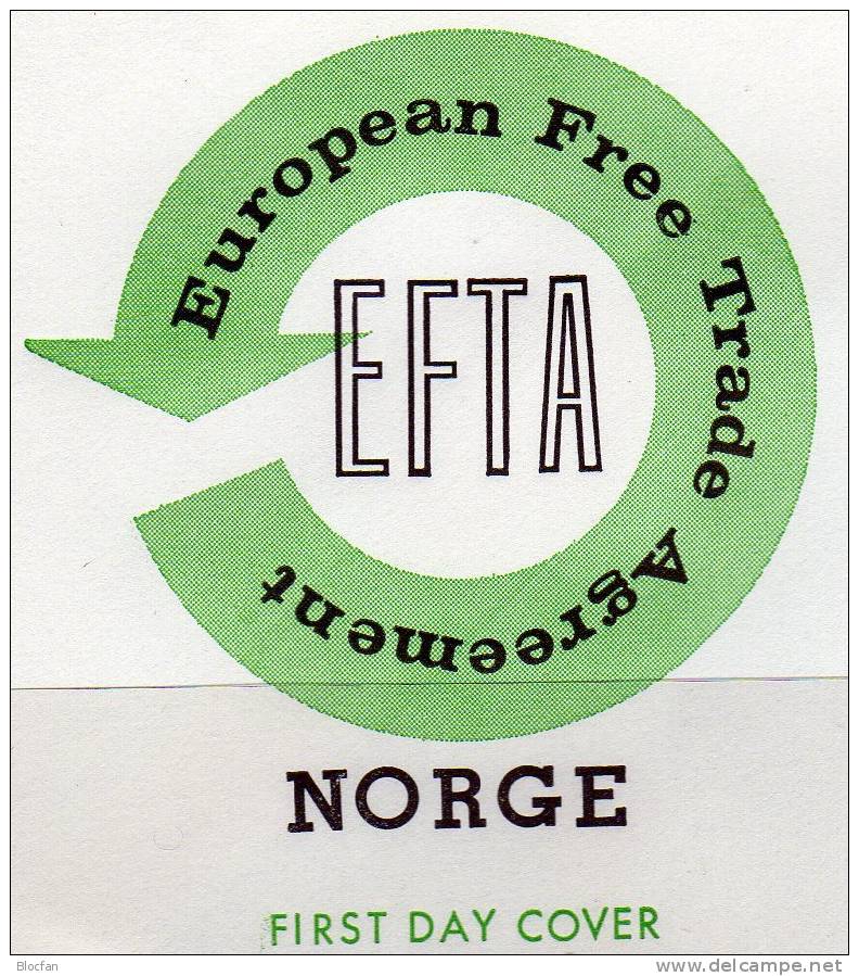 EFTA Freihandelszone 1967 Norwegen 551/2 Plus FDC O 5€ Aufhebung Zoll-Schranken CEPT Sympathie - Ausgabe - Brieven En Documenten