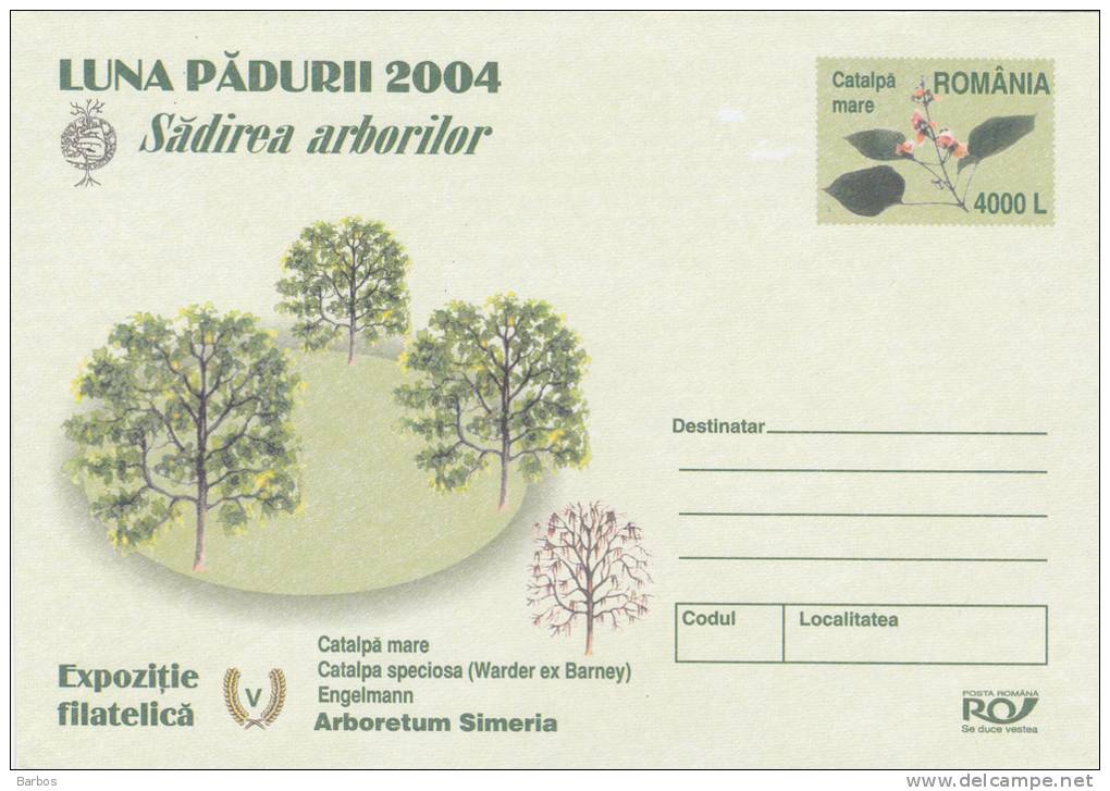 Roumanie   2004  Flora ; "Month Of The Forest" ; Pre-paid Envelope - Sonstige & Ohne Zuordnung