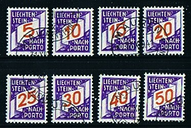 1928  Timbres Taxe, Série Complète, Oblitérés  Zum 13-20 - Strafportzegels