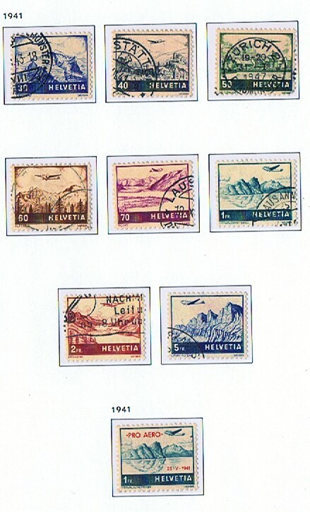1941  Paysages  Zum 27-34 Oblitérés  Et Pro Aero Zum 35 * - Used Stamps