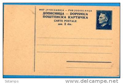 A-156  JUGOSLAVIA JUGOSLAWIEN  TITO   POSTAL CARD - Postal Stationery