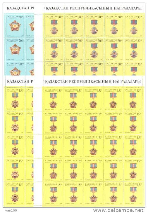 1997.  Kazakhstan, State Awards, 4 Sheets Of 25v.  Mint/** - Kazakhstan