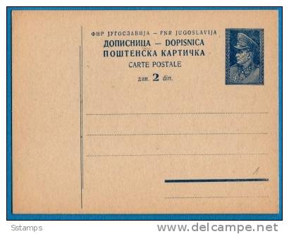 A-156  JUGOSLAVIA JUGOSLAWIEN  TITO POSTAL CARD - Postal Stationery