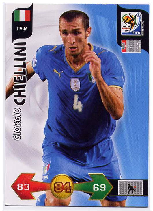 GIORGIO CHIELLINI  -   ADRENALYN XL 2010 COUPE DU MONDE WORLD CUP - ITALIE-ITALIA - Trading Cards