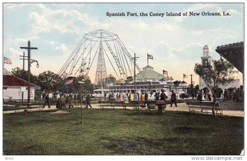 New Orleans - Spanish Fort Amusement Park, The Coney Island Of New Orleans. Fairground. ± 1910. - New Orleans