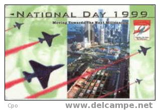 # SINGAPORE 199SIGB National Day 1999 5 Landis&gyr  -avion,plane- Tres Bon Etat - Singapore