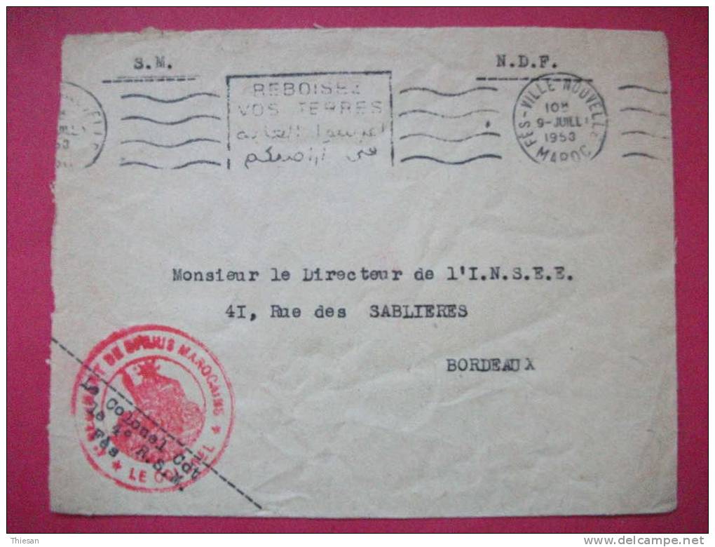 Maroc Lettre FM De Fez  4 ème Régiment De Spahis Marocains - Lettres & Documents