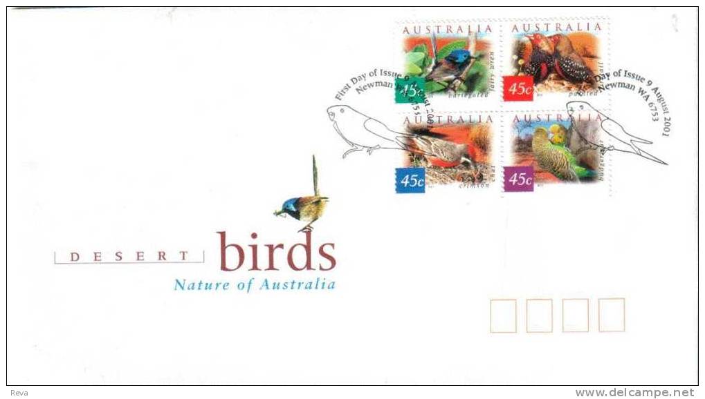 AUSTRALIA FDC BIRD PARROT SET OF 4 STAMPS  DATED 09-08-2001 CTO SG? READ DESCRIPTION !! - Covers & Documents