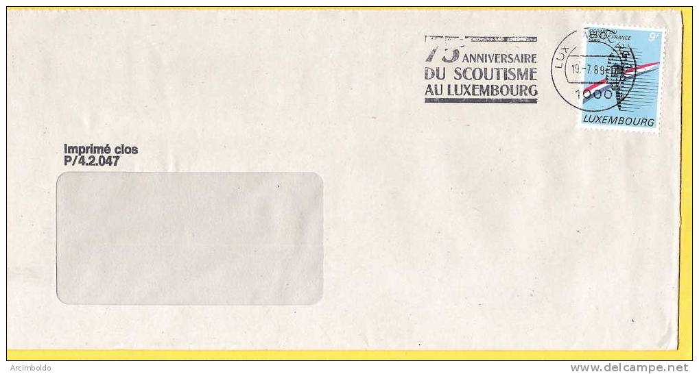 Flamme : 75°anniversaire Du Scoutisme Au Luxembourg (1989) - Macchine Per Obliterare (EMA)