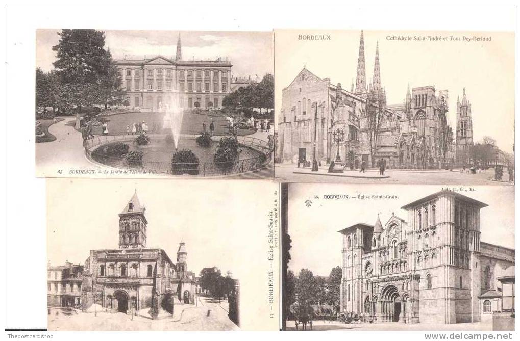 CPA  4 FOUR OLD FRANCE POSTCARDS BORDEAUX MORE FRANCE LISTED @1 EURO OR LESS - Bordeaux