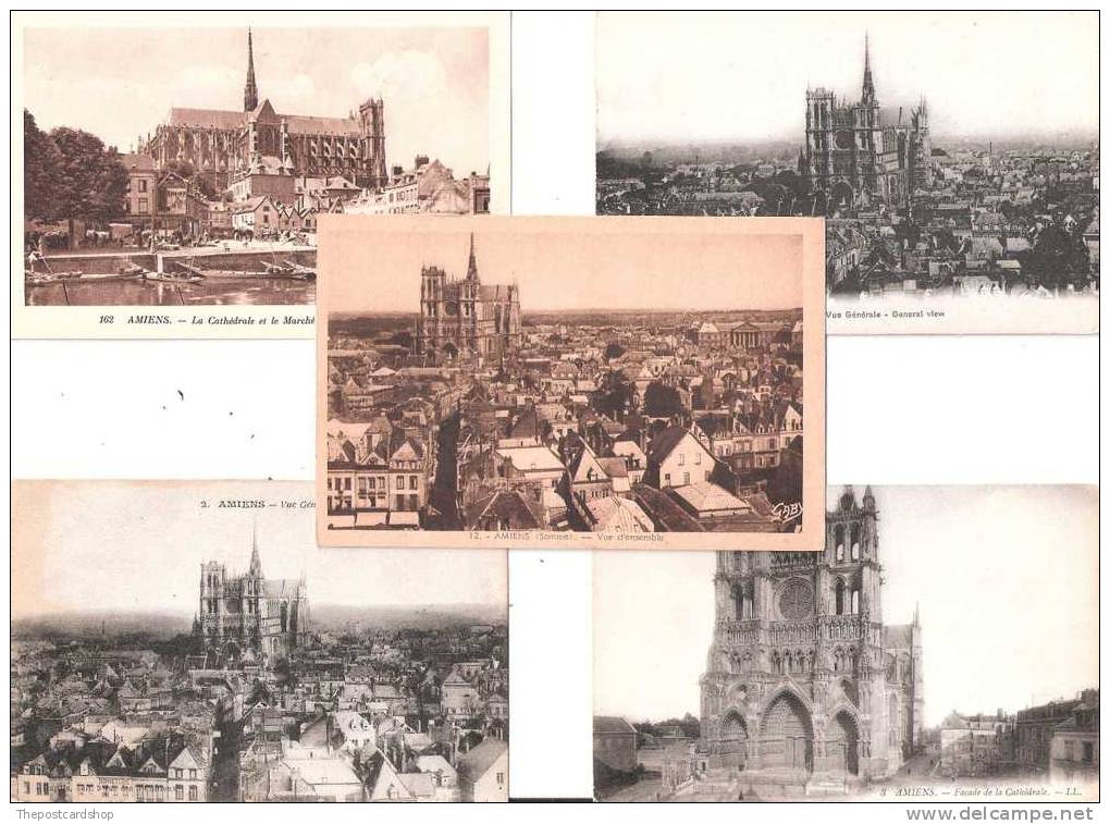 CPA  5 FIVE CINQUE OLD FRANCE POSTCARDS OF AMIENS MORE FRANCE LISTED @1 EURO OR LESS - Amiens