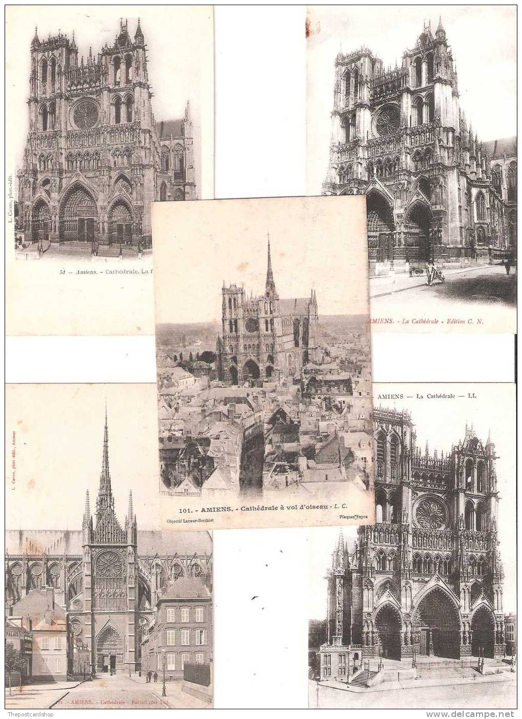 CPA  5 FIVE CINQUE OLD FRANCE POSTCARDS OF AMIENS MORE FRANCE LISTED @1 EURO OR LESS - Amiens