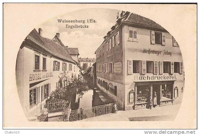 WEISSENBURG I/Els. - Engelbrücke (Commerces En Gros Plan) - Carte Bon état - Wissembourg