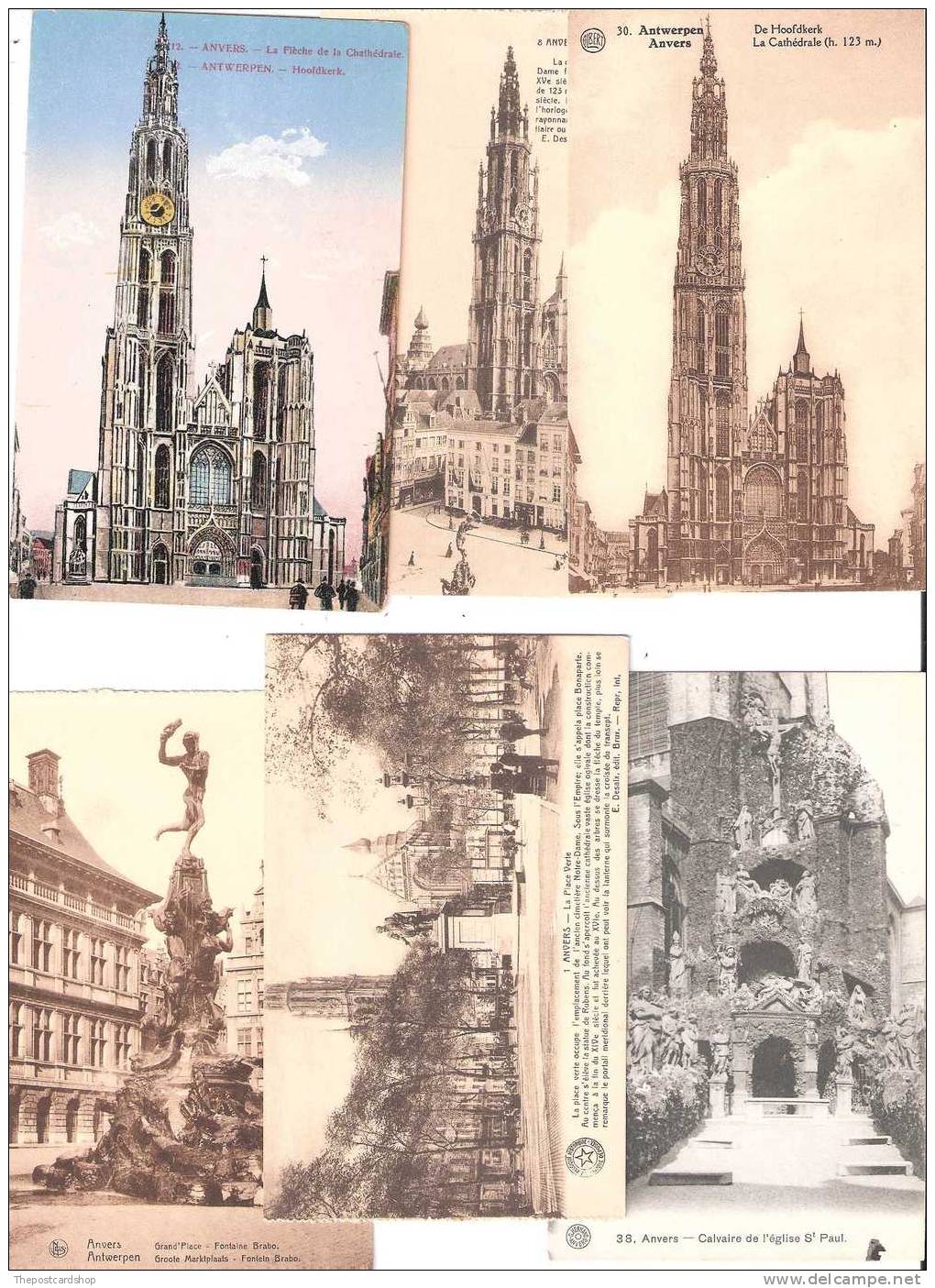 BELGIQUE 6 SIX OLD ANVERS ANTWERP BELGIUM POSTCARDS  MORE CHEAP BELGIUM LISTED FOR SALE @ 1 EURO - Other & Unclassified