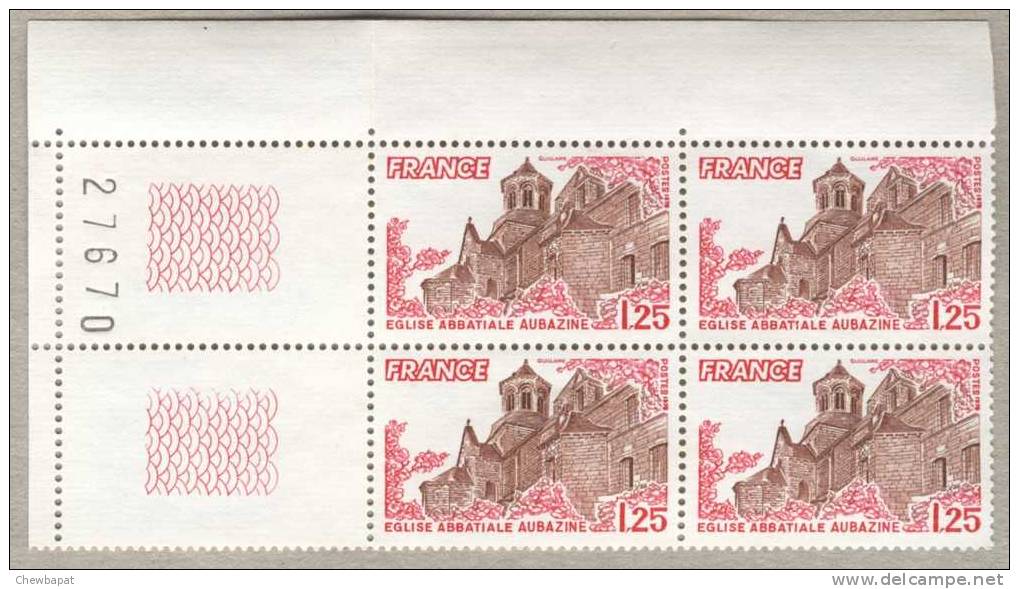 France 1978 - Y & T - Neuf - Coin Numéroté - N° 2001 Eglise Abbatiale Aubazine - 1970-1979