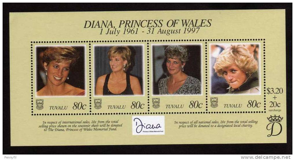 TUVALU &ndash; 1998 YT BF61 ** DIANA PRINCESS OF WALES - Tuvalu