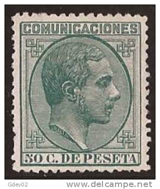 ES196-3894.Espagne.Spain.ESPAÑA.ALFONSO  Xll.1878.(Ed 196) Sin Fijasellos. MAGNIFICO - Neufs