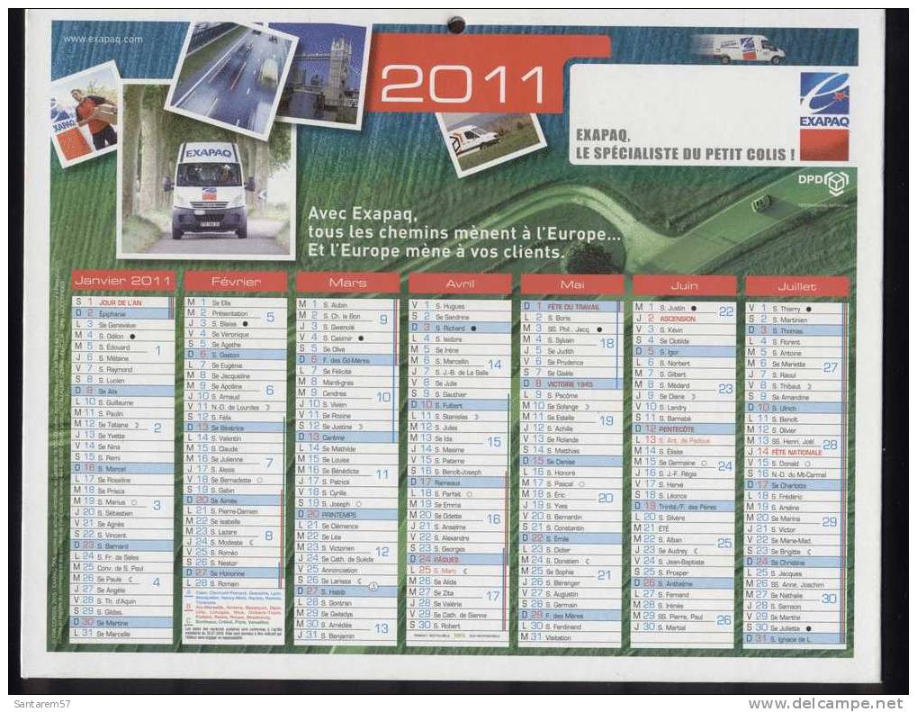 Calendrier Murale Wall Calendar Calendário De Parede Transports EXAPAQ FRANCE 2011 - Grand Format : 2001-...