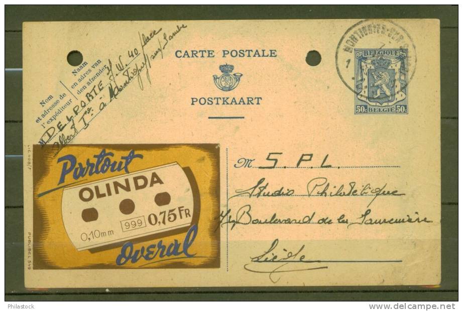 BELGIQUE Publicité Sur Entier Postal  Type Armoiries Obl. - Other & Unclassified