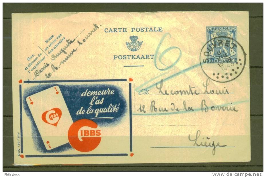 BELGIQUE Publicité Sur Entier Postal  Type Armoiries Obl. - Other & Unclassified