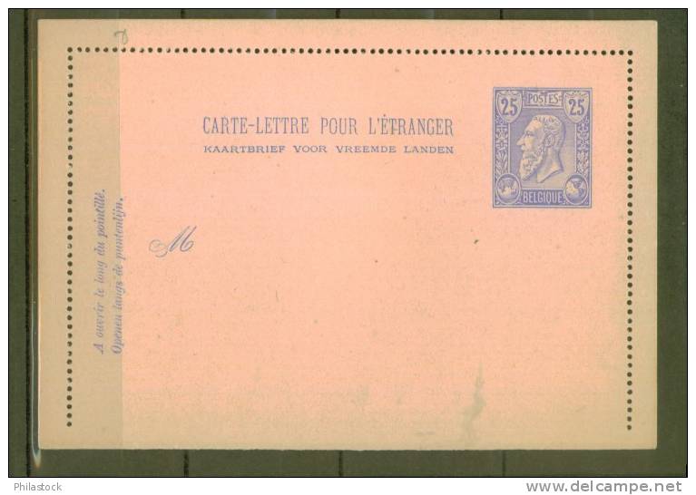 BELGIQUE  Entier Postal  Carte Lettre Neuve - Postbladen