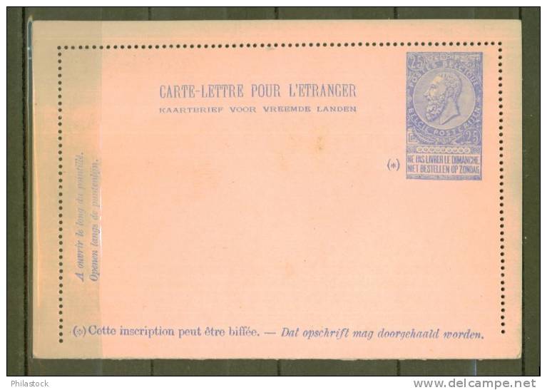 BELGIQUE  Entier Postal  Carte Lettre Neuve - Postbladen