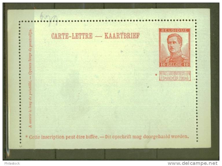 BELGIQUE  Entier Postal  Carte Lettre Neuve - Postbladen