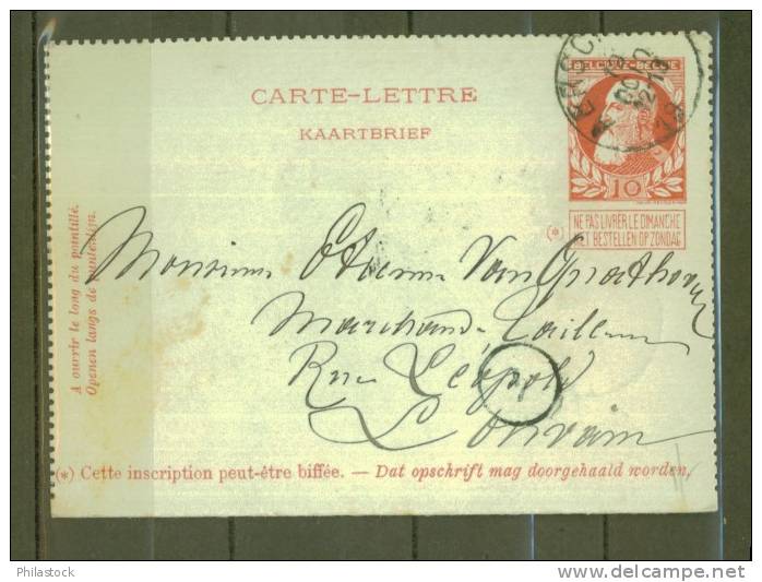 BELGIQUE  Entier Postal  Carte Lettre Obl. - Postbladen