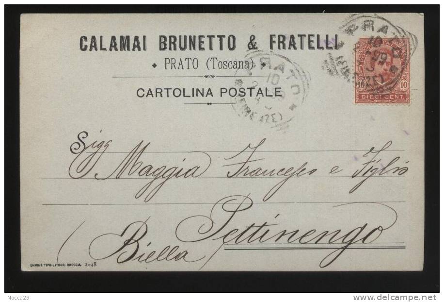 PRATO 1899 SPLENDIDA CARTOLINA COMMERCIALE - FRATELLI CALAMAI - Prato