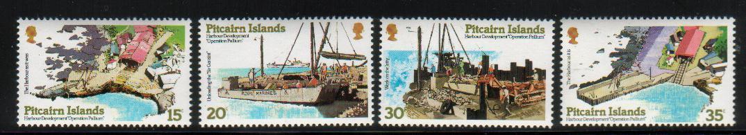 PITCAIRN 1978 HARBOUR DEVELOPMENT SET OF 4 NHM Ships Boats Maritime Ports - Schiffe