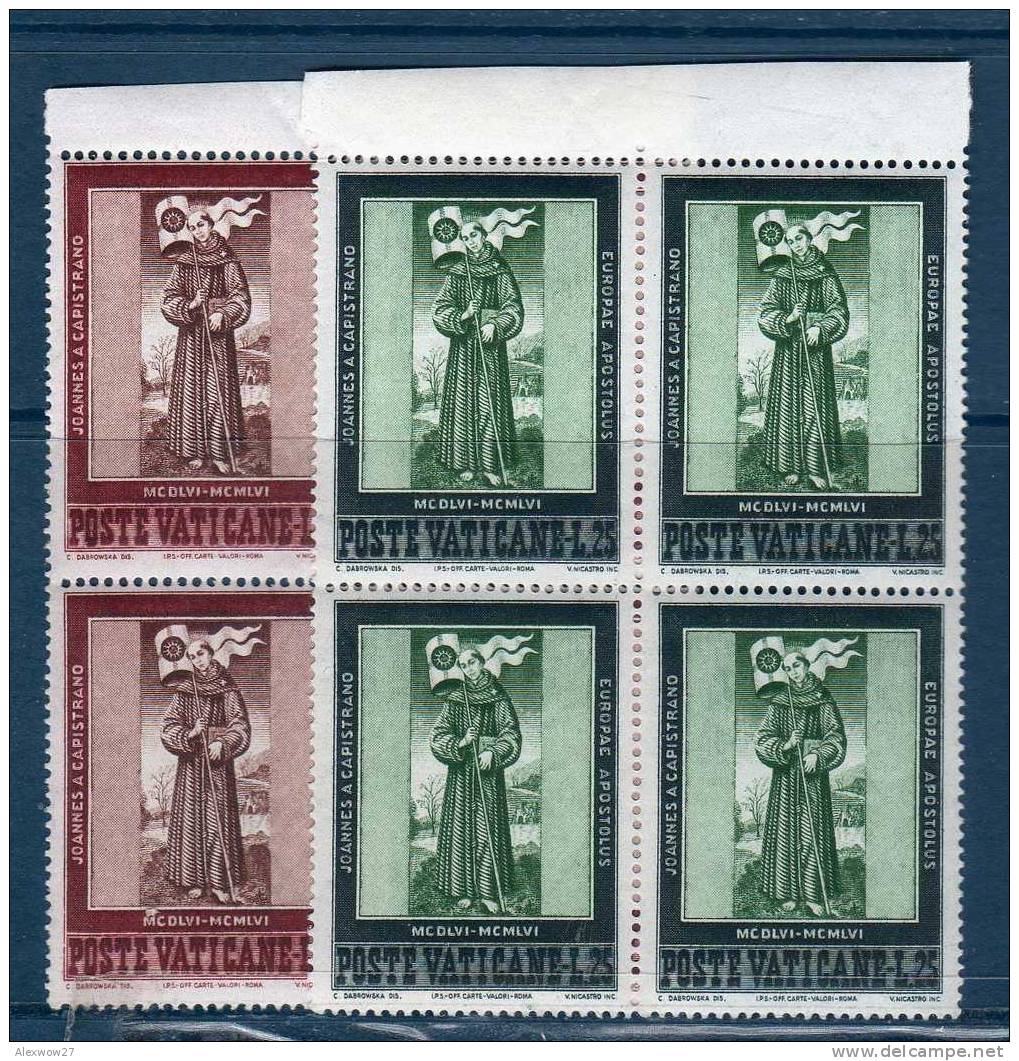 VATICANO / VATICAN CITY 1956 --CAPESTRANO -- BLOCK OF 4 ** MNH / VF - Blocs & Hojas