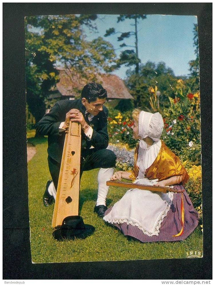 CPSM - Folklore - LORRAINE - Joueurs D' épinette ( Musique Tradition Costume Lorrain LA CIGOGNE ) - Musica