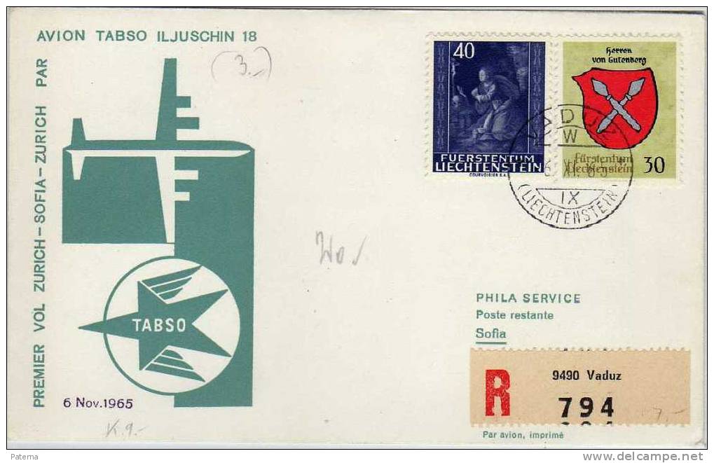 Carta, Certificada ,VADUZ 1965 ,  ( Liechtenstein),cover, Letter - Cartas & Documentos
