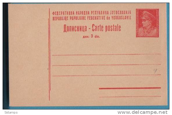 A-160  JUGOSLAVIA JUGOSLAVIJA JUGOSLAWIEN  POSTAL CARD TITO ERROR -C- DAMAGED - Entiers Postaux