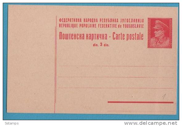 A-160  JUGOSLAVIA JUGOSLAVIJA JUGOSLAWIEN  POSTAL CARD TITO - Postal Stationery