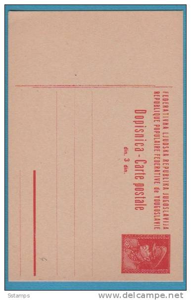 A-160  JUGOSLAVIA JUGOSLAVIJA JUGOSLAWIEN  POSTAL CARD TITO - Postal Stationery