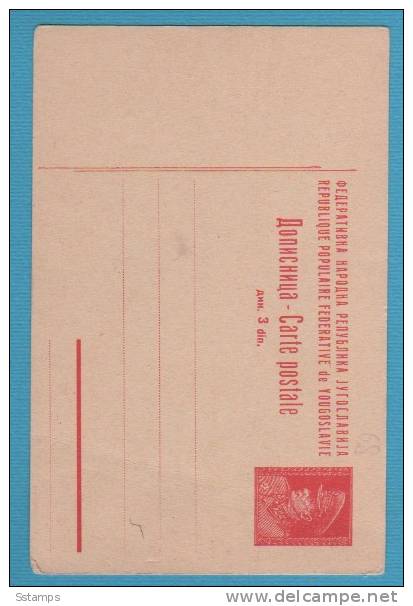 A-160  JUGOSLAVIA JUGOSLAVIJA JUGOSLAWIEN  POSTAL CARD TITO - Postal Stationery