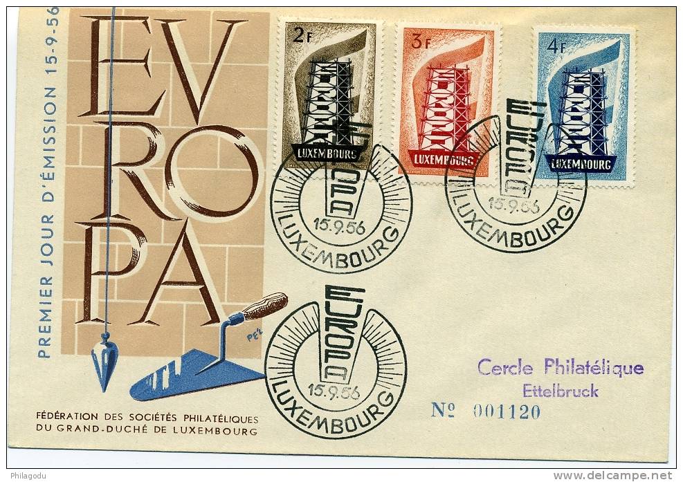 Ø premier Jour   FDC Illustré   EUROPA 1956 - FDC