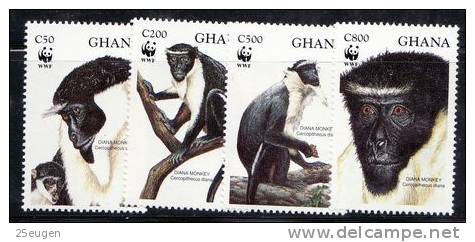 GHANA 1994 MICHEL 1973-1976  MNH - Affen