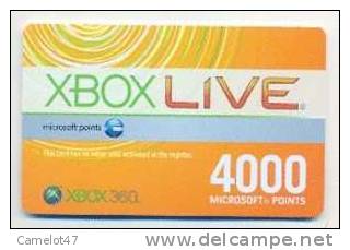 XBox  U.S.A.,  Carte Cadeau Pour Collection # 1 - Gift And Loyalty Cards